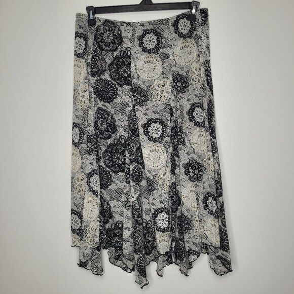Fashion Bug Dresses & Skirts - Vintage y2k Fashion Bug dark boho celestial pull on asymmetrical hem skirt L